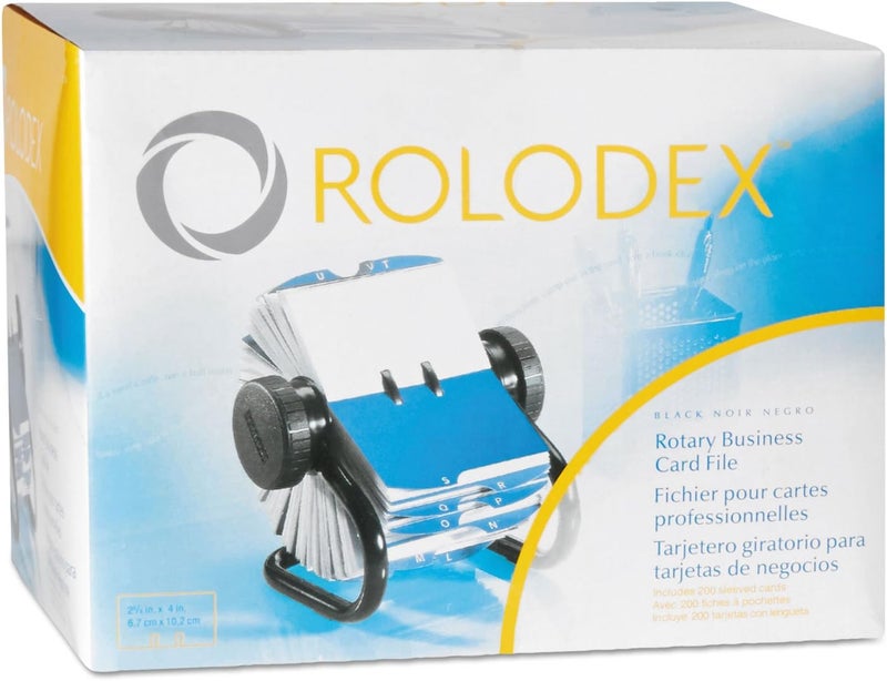 Rolodex 67236 Open Rotary Business Card File w/24 Guides Black - Image 3